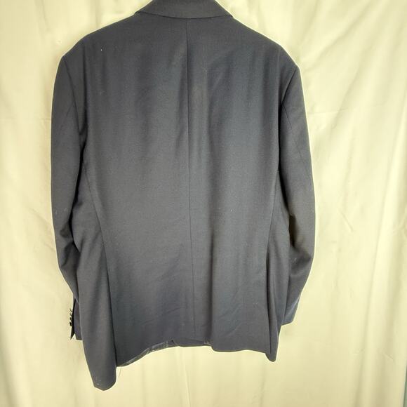 JOSEPH ABBOUD 46R Suit Jacket Blazer Super 100 Blue Wool‎ Modern Fit EUC - Picture 2 of 14